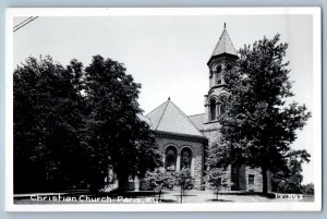 c1940's Christian Church Paris Kentucky KY Cline RPPC Photo Vintage Postcard