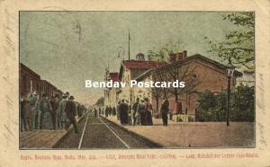 poland, ŁÓDŹ LODZ, Bahnhof der Lodzer Fabrikbahn, Railway Station (1915)