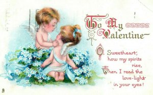 c1910 Raphael Tuck Valentines Cute Cherubs Cupid Vintage Postcard P118
