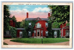 Lexington Kentucky KY Postcard Ashland Home Henry Clay Exterior View 1937 Posted