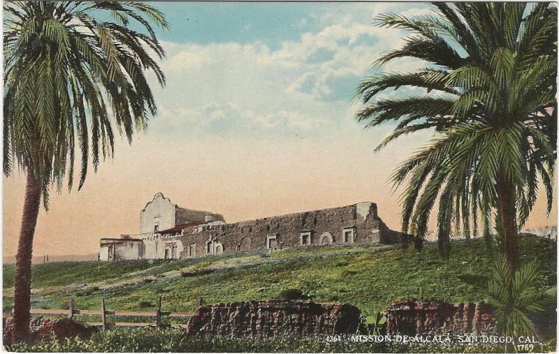 Mission De Alcala, San Diego, California, Early Postcard, Unused