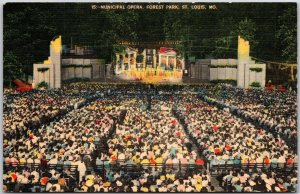 St. Louis Missouri MO, 1946 Municipal Opera, Forest Park, Vintage Postcard