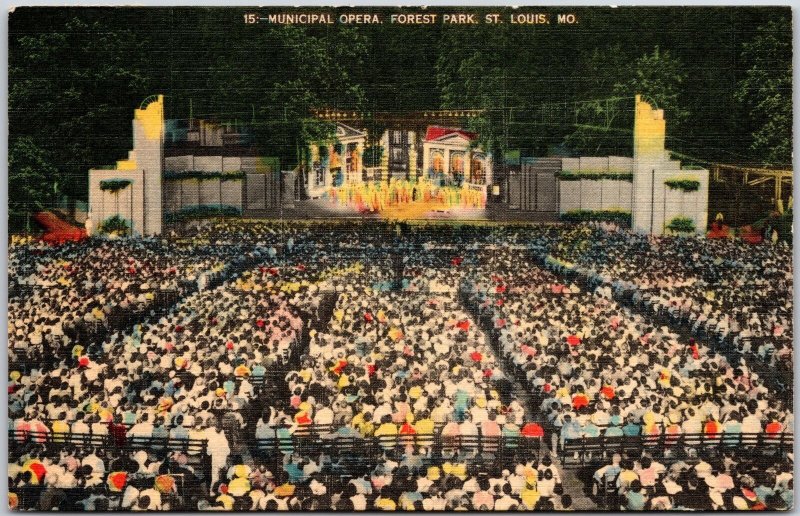 St. Louis Missouri MO, 1946 Municipal Opera, Forest Park, Vintage Postcard