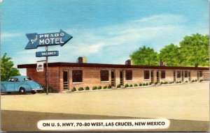 Linen Postcard Del Prado Motel US Hwy 70-80 West Las Cruces, New Mexico