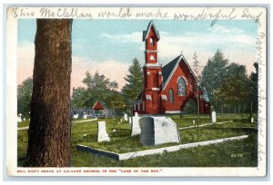 c1920's Bill Nyes Grave At Calvary Church View Land Of The Sky Unposted Postcard