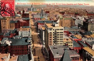 USA Birdseye View Of Denver Looking up 16th Street Colorado Postcard 09.83