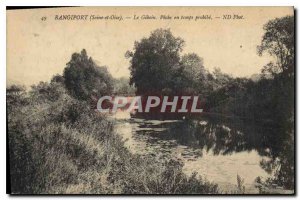 Old Postcard Rangiport Seine and Oise The Giboin Fishing time probibe