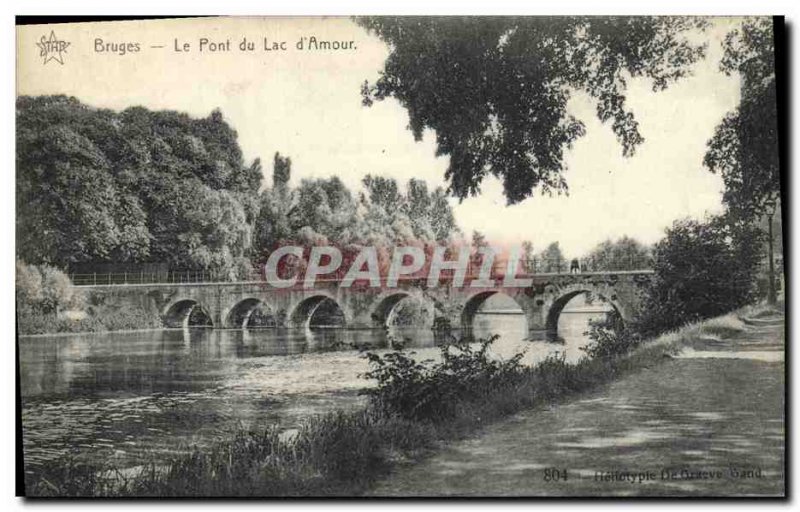 Old Postcard The Bridge of Bruges Lake of Love