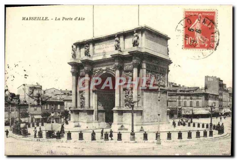 Old Postcard Marseille The door & # 39aix