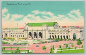 Washington DC~Union Station~1940s Linen Postcard