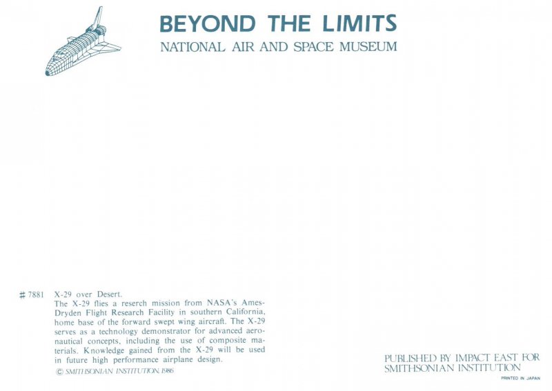 X-29 Swept Wing Aircraft