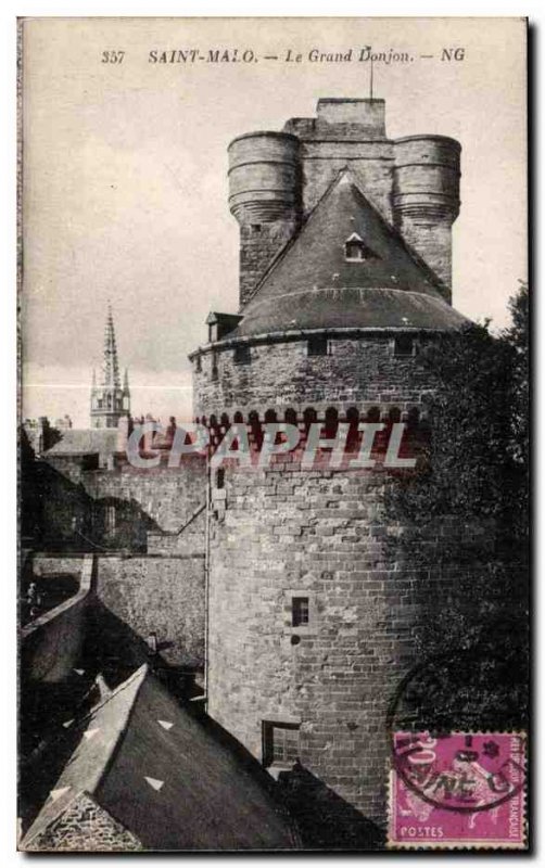 Postcard Old Saint Malo Grand Donjon