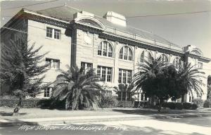 1940s RPPC Postcard; High School, Franklin LA St. Mary Parish Unposted