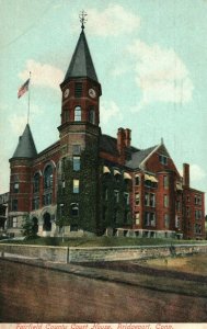 Vintage Postcard 1908 Fairfield County Court House Bridgeport CT Litho-Chrome 