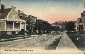 STAMFORD CT Suburban Avenue Nice Color c1910 Postcard