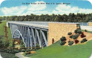 MI, Michigan  CUT RIVER BRIDGE~US 2 Highway  MACKINAC COUNTY  Vintage  Postcard