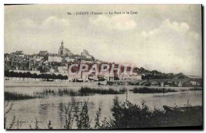 Old Postcard Joigny Bridge And The Quay