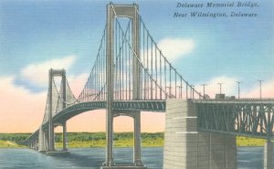Wilmington DE Delaware Memorial Bridge Linen Postcard Unused