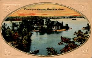 Thousand Islands, Embossed Corners, Oval  c1911 Vintage Postcard F20