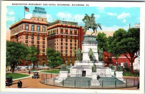 Postcard MONUMENT SCENE Richmond Virginia VA AK5366