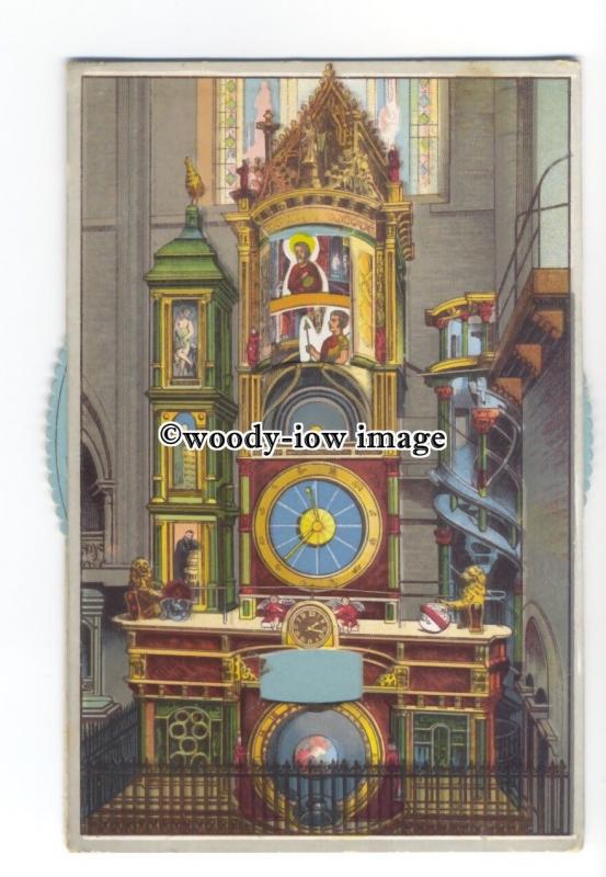 su3135 - Astronomical Clock in Strasburg Cathedral - Rotating Wheel postcard