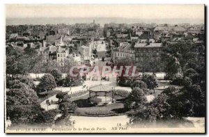 Old Postcard Le Havre Perspective of Paris Street