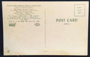 Postcard Unused Covey’s Motel & Coffee Shop Salt Lake City UT  LB