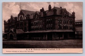 J88/ Concord New Hampshire Postcard c1910 B&M Railroad Depot 363