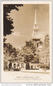 Massachusetts Boston Christ Church Of Paul Revere Fame Real Photo