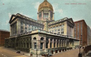 Vintage Postcard Post Office Building Structure Mail Center Chicago Illinois IL