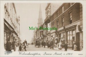 Staffordshire Postcard - Wolverhampton, Queen Street, c.1900  SW6690