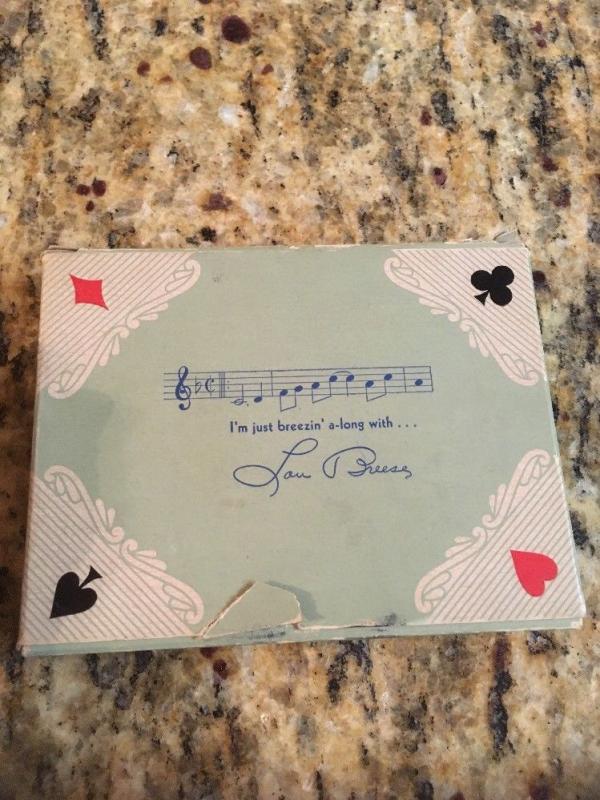 Redi-Slip Double Deck Playing Cards Remembrance Tax Stamp, Jokers,LOU BREESE 50s