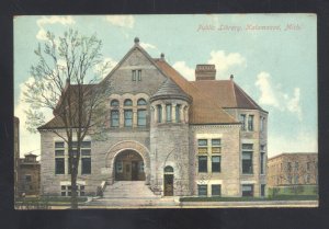 KALAMAZOO MICHIGAN PUBLIC LIBRARY BUILDING VINTAGE POSTCARD 1910 FORT WAYNE IND.