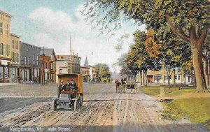 Main Street Dirt Road Truck Vergennes Vermont 1910c postcard