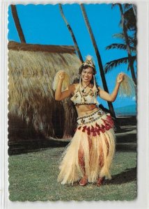 TAHITIAN DANCER Hula Dancer Hawaii Wahine c1960s Chrome Vintage Postcard