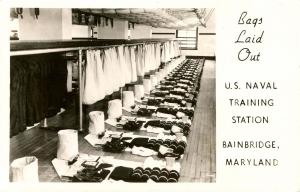 MD - Bainbridge. USN Training Station. Bags Laid Out.   *RPPC