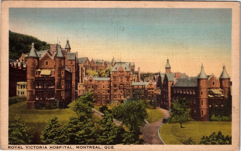 VINTAGE POSTCARD THE ROYAL VICTORIA HOSPITAL IN MONTREAL CANADA c. 1935