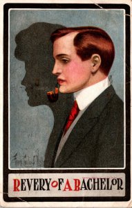 Humour Man Smiking Pipe Revery Of A Bachelor 1909