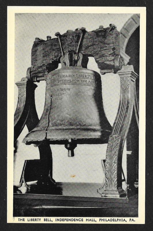 The Liberty Bell Independence Hall Philadelphia Pennslyvania Unused c1940s