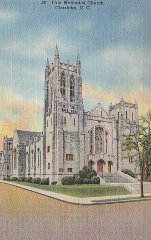 North Carolina Charlotte First Methodist Church 1954 Curteich