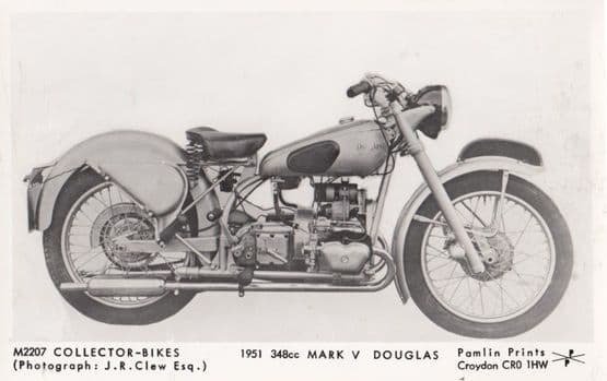 1951 Mark V Douglas Motorbike Motorcycle Real Photo Postcard