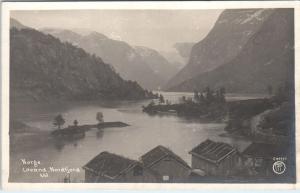RPPC LOVAND, NORDFJORD   View of FIORDS, WATER, HOUSES    c1910s    Postcard