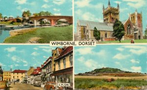 UK England Dorset Wimborne bridge cathedral