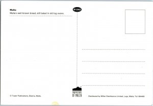 Maltese Bread being baked and prepared Malta Multiview Postcard