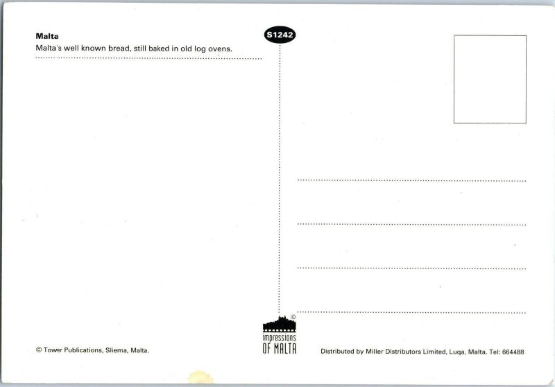 Maltese Bread being baked and prepared Malta Multiview Postcard