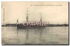 Old Postcard Boat Latouche Treville Cruiser Breastplate seen by & # 39arriere