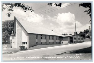 West Union Iowa IA Postcard RPPC Photo Zion Lutheran Church c1940's Vintage