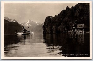 Vtg Partie beim Rutli gegen Bristenstock Switzerland RPPC Postcard