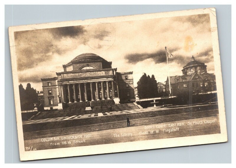 Vintage 1910 Photo Postcard Columbia University 116th Street New York