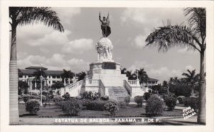 Panama Estatua de Balboa Panama City Real Photo